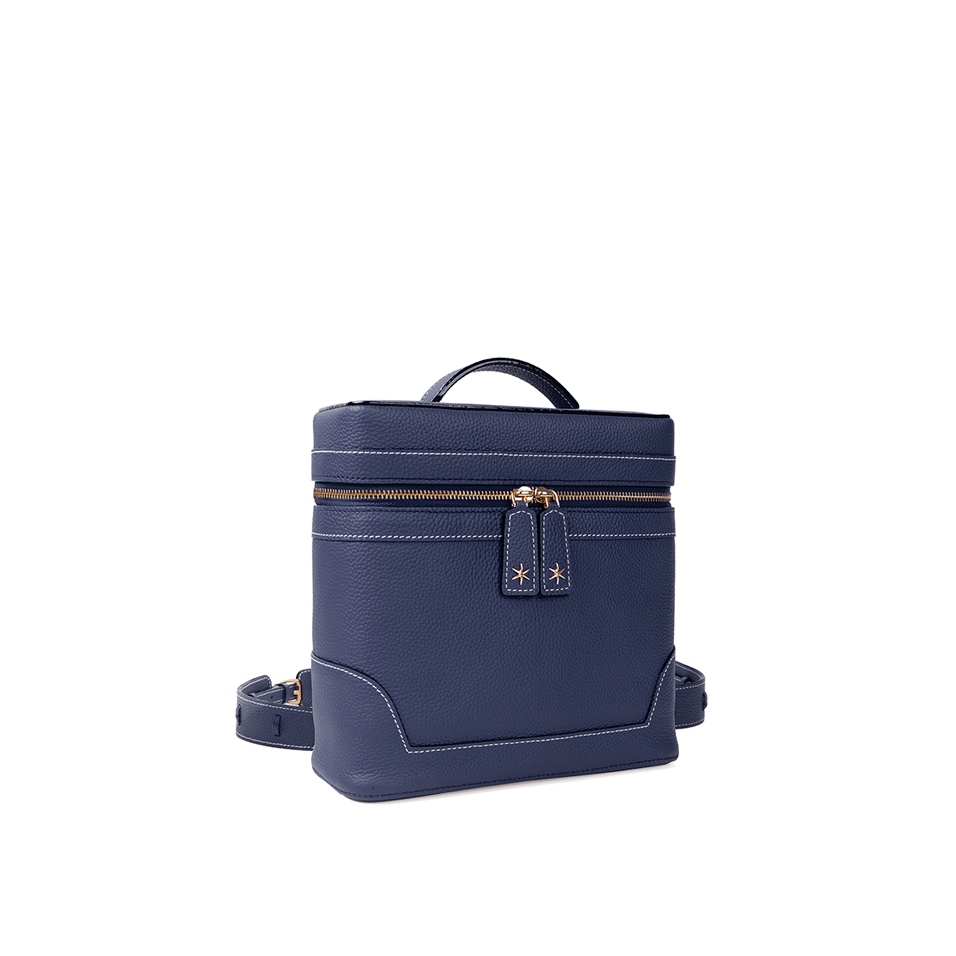 'Écrins' Nappa Leather backpack Navy Blue & Gold