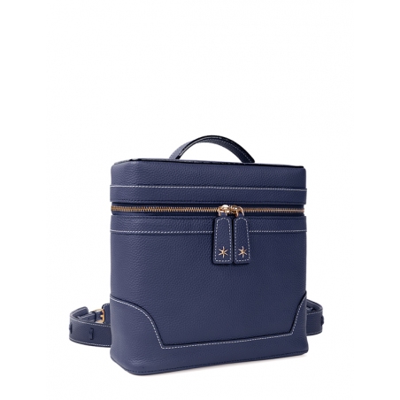 'Écrins' Nappa Leather backpack Navy Blue & Gold