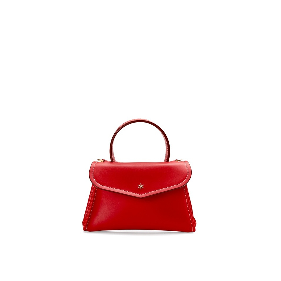 'Chantilly Soie' Sac à main Cuir Bordeaux & Or