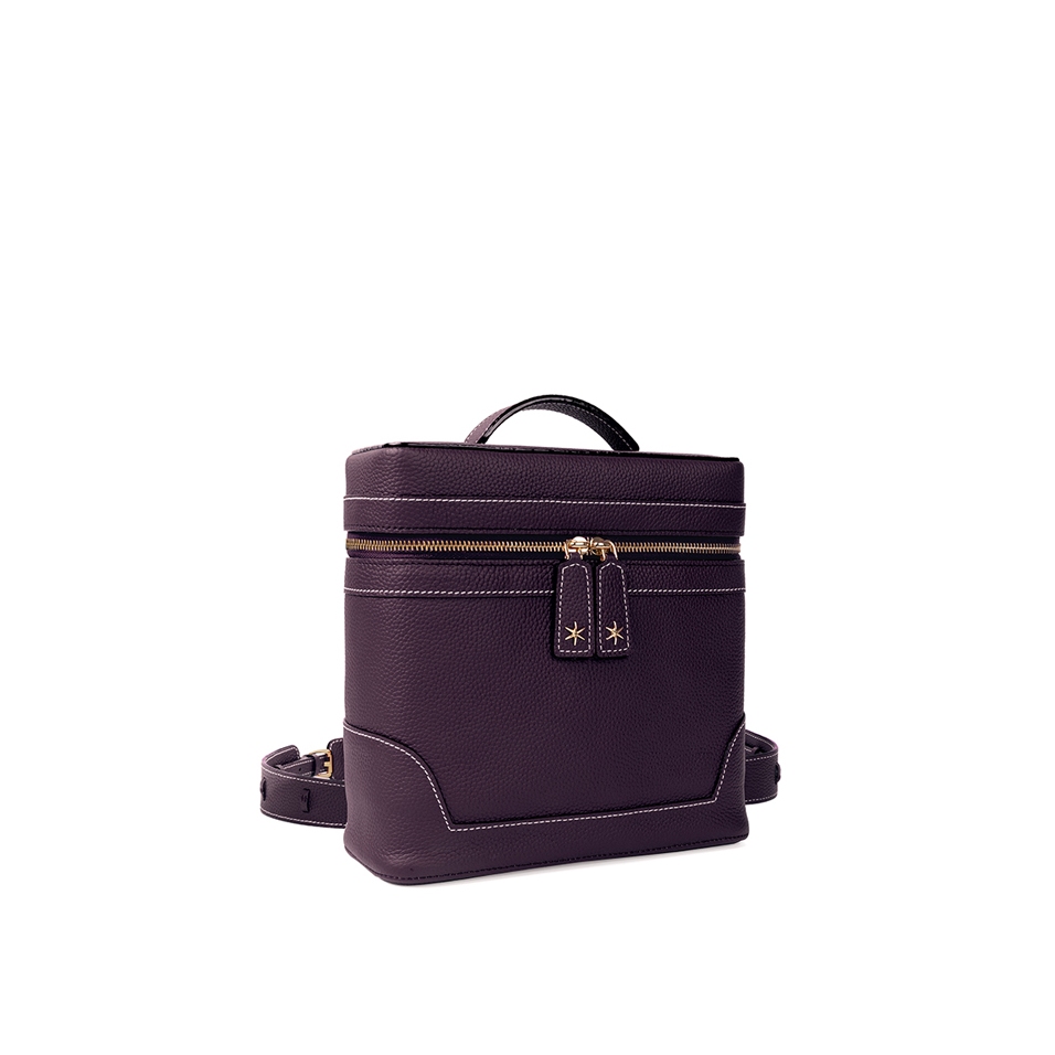 'Écrins' Nappa Leather backpack Dark Purple & Gold