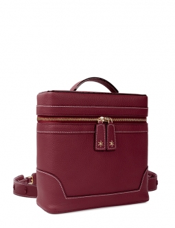 'Écrins' Sac à dos Cuir Nappa Bordeaux & Or