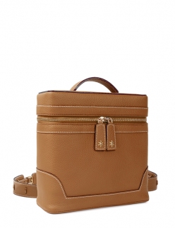 'Écrins' Sac à dos Cuir Nappa Cognac & Or