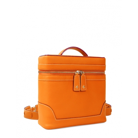 'Écrins' Nappa Leather backpack Orange & Gold