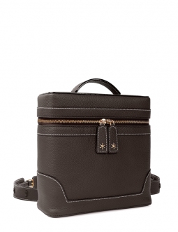 'Écrins' Sac à dos Cuir Nappa Chocolat & Or