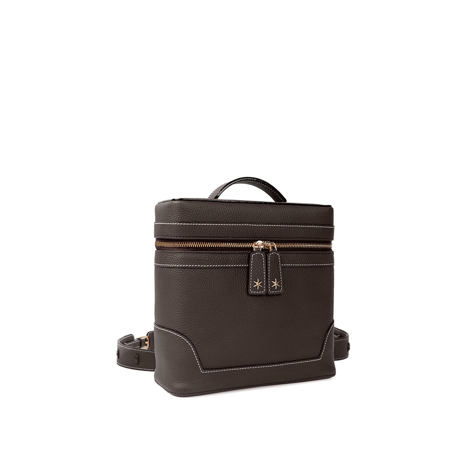 'Écrins' Nappa Leather backpack Chocolate & Gold