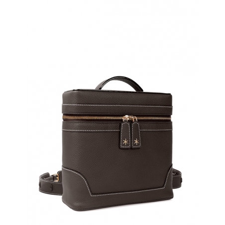 'Écrins' Nappa Leather backpack Chocolate & Gold
