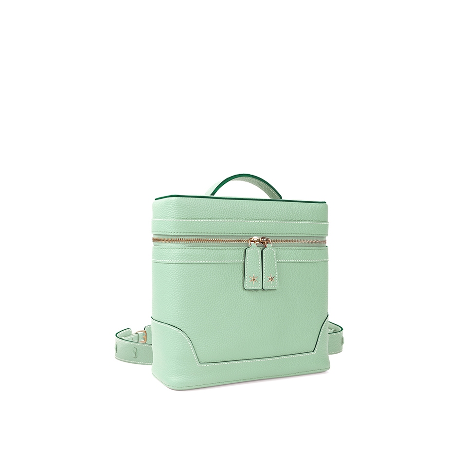 'Écrins' Sac à dos Cuir Nappa Opaline & Or