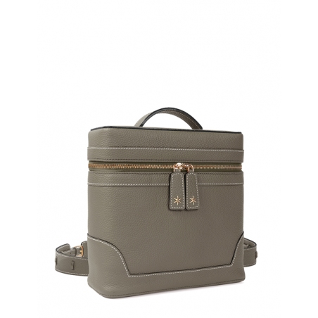 'Écrins' Nappa Leather backpack Elephant grey & Gold