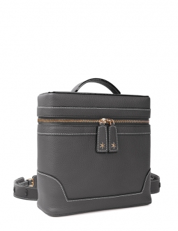 'Écrins' Sac à dos Cuir Nappa Ardoise & Or