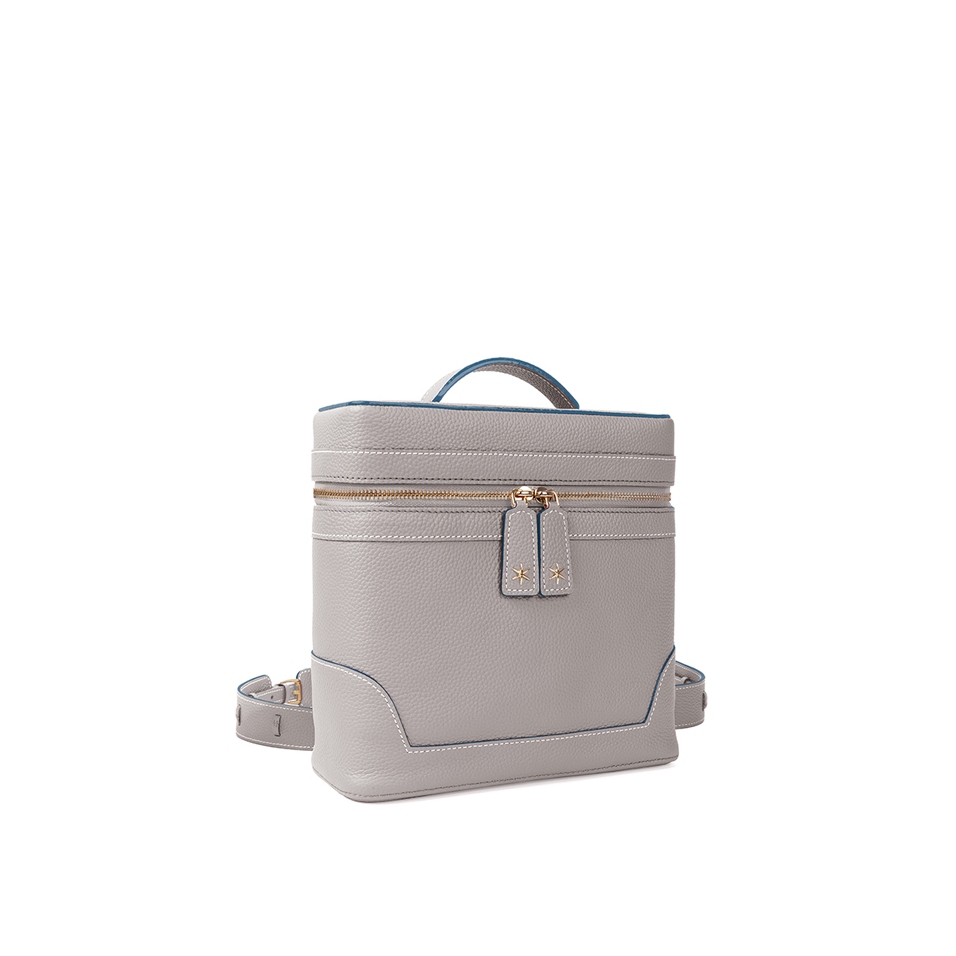 'Écrins' Sac à dos Cuir Nappa Perle  & Or