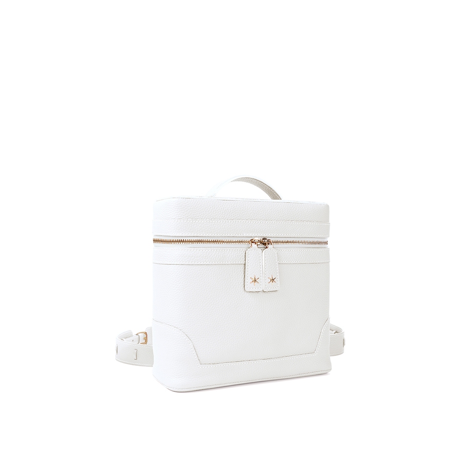 'Écrins' Sac à dos Cuir Nappa Neige  & Or