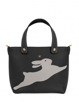 'En L'Air le Sac Lièvre' Nappa Leather Handbag Black & Gold