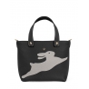 'En L'Air le Sac Lièvre' Nappa Leather Handbag Black & Gold