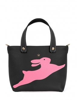 'En L'Air le Sac Lièvre' Sac Cabas Cuir Nappa Ébène & Or