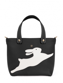 'En L'Air le Sac Lièvre' Sac Cabas Cuir Nappa Ébène & Or