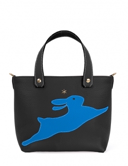 'En L'Air le Sac Lièvre' Sac Cabas Cuir Nappa Ébène & Or