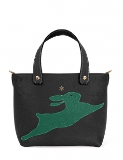 'En L'Air le Sac Lièvre' Nappa Leather Handbag Black & Gold