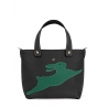 'En L'Air le Sac Lièvre' Nappa Leather Handbag Black & Gold