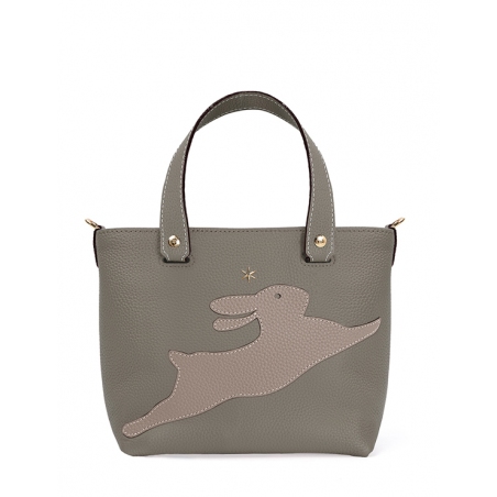 'En L'Air le Sac Lièvre' Nappa Leather Handbag Elephant Grey