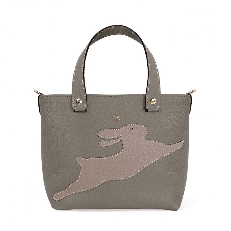 'En L'Air le Sac Lièvre' Nappa Leather Handbag Elephant Grey