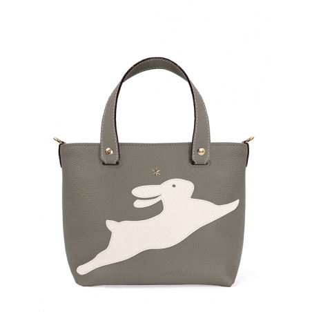 'En L'Air le Sac Lièvre' Nappa Leather Handbag Elephant Grey