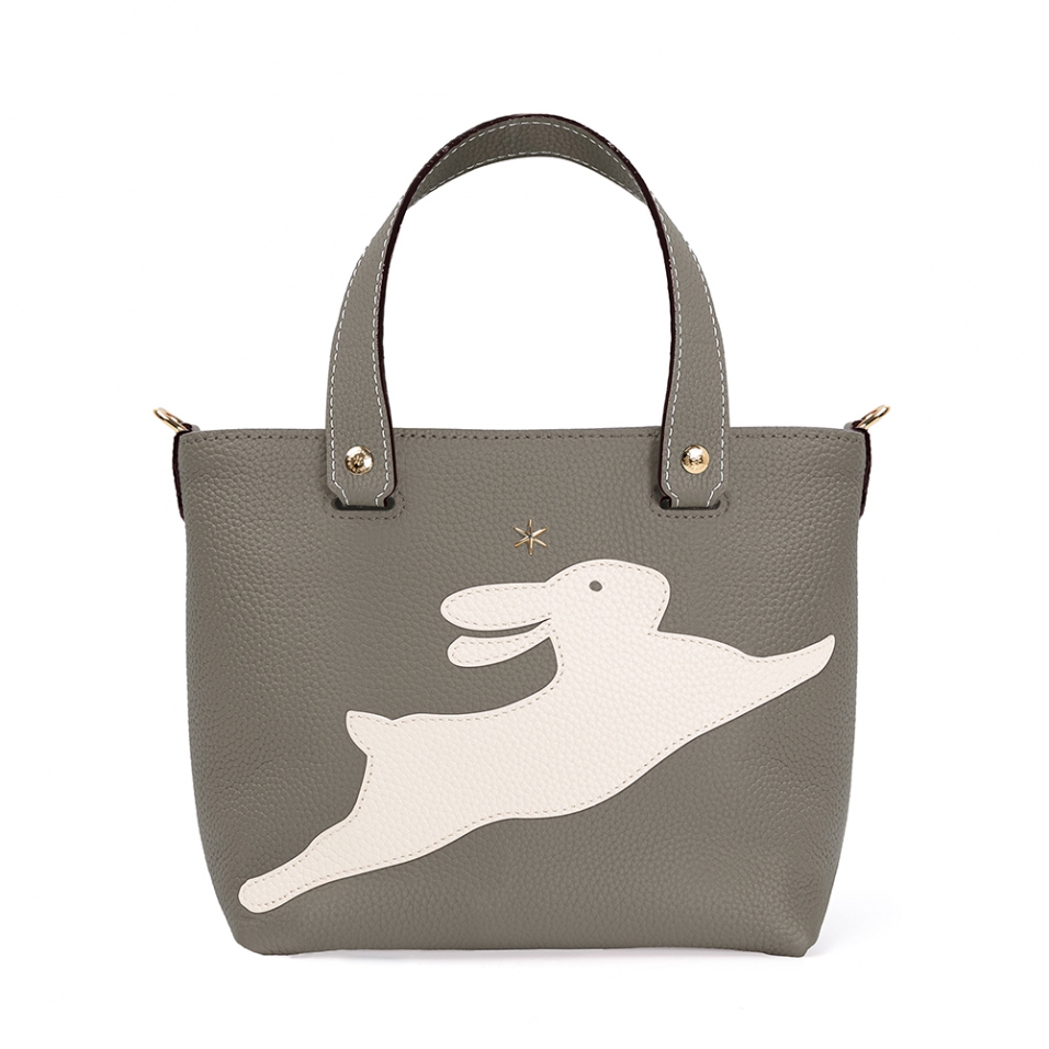'En L'Air le Sac Lièvre' Sac Cabas Cuir Nappa Éléphant & Or