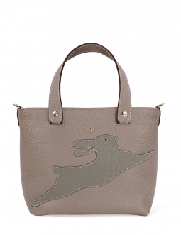 'En L'Air le Sac Lièvre' Nappa Leather Handbag Warm Grey