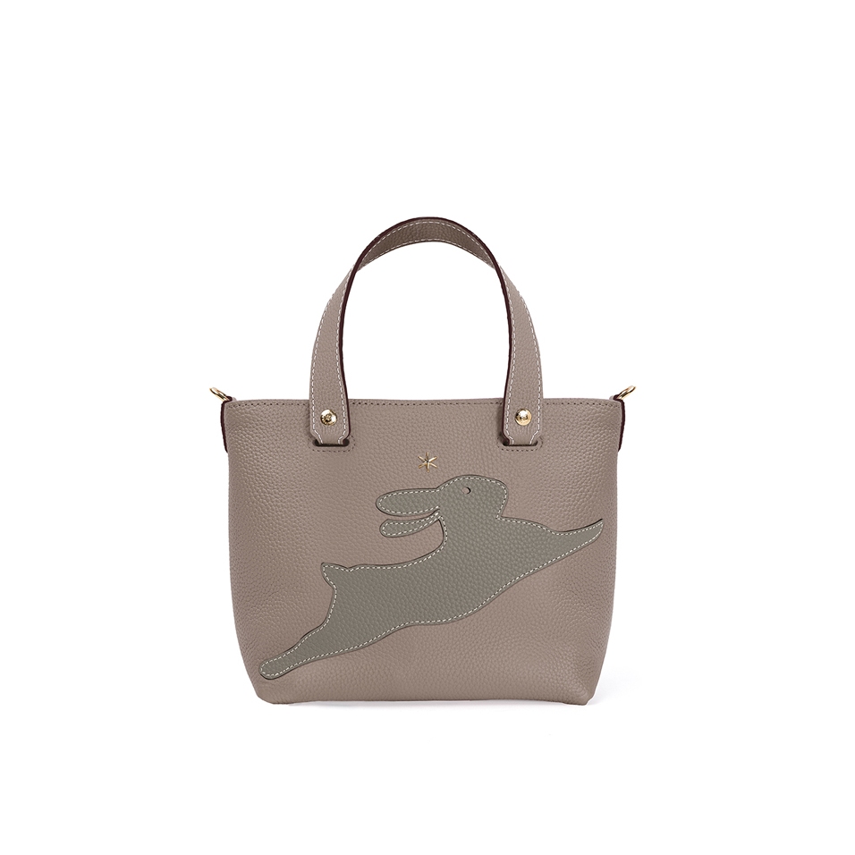 'En L'Air le Sac Lièvre' Nappa Leather Handbag Warm Grey