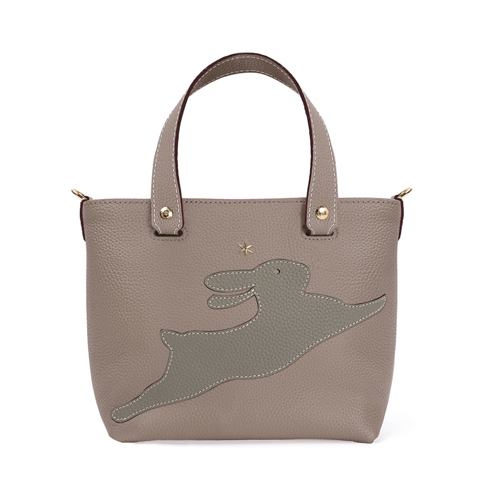 'En L'Air le Sac Lièvre' Nappa Leather Handbag Warm Grey