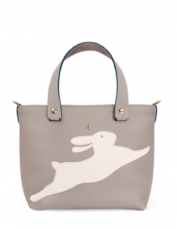 'En L'Air le Sac Lièvre' Sac Cabas Cuir Nappa Perle & Or