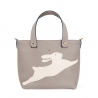 'En L'Air le Sac Lièvre' Nappa Leather Handbag Pearl Grey & Gold