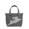'En L'Air le Sac Lièvre' Sac Cabas Cuir Nappa Ardoise & Or