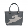 'En L'Air le Sac Lièvre' Sac Cabas Cuir Nappa Ardoise & Or