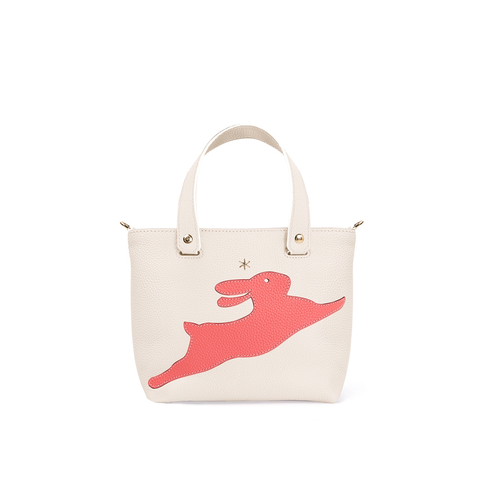 'En L'Air le Sac Lièvre' Nappa Leather Handbag Cream & Gold