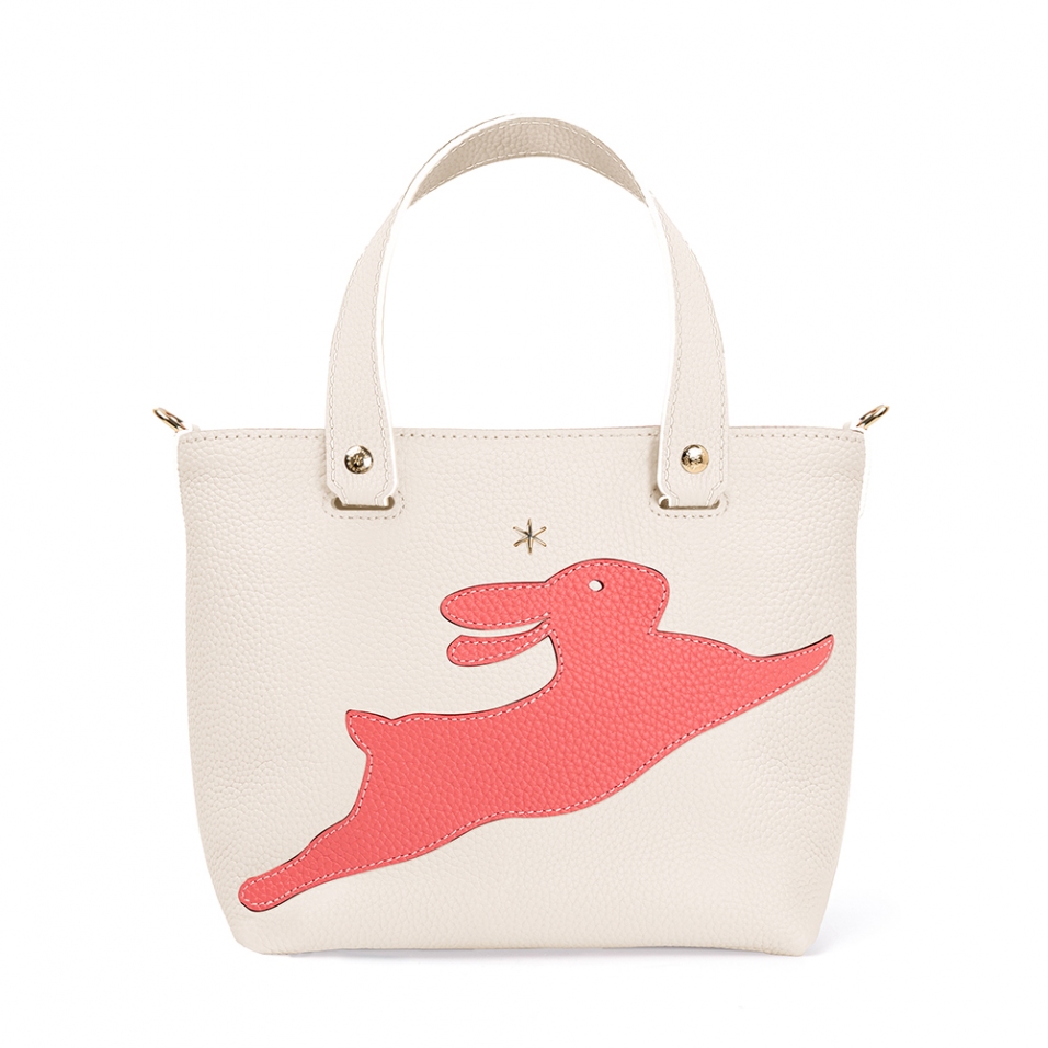 'En L'Air le Sac Lièvre' Nappa Leather Handbag Crème & Or