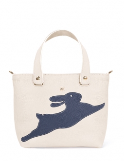 'En L'Air le Sac Lièvre' Nappa Leather Handbag Cream & Gold