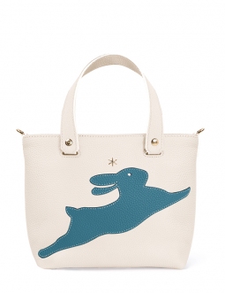 'En L'Air le Sac Lièvre' Nappa Leather Handbag Cream & Gold