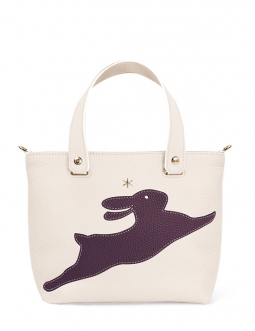'En L'Air le Sac Lièvre' Nappa Leather Handbag Cream & Gold