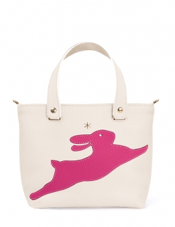 'En L'Air le Sac Lièvre' Nappa Leather Handbag Cream & Gold