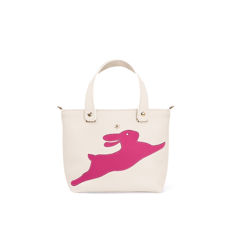 'En L'Air le Sac Lièvre' Nappa Leather Handbag Cream & Gold