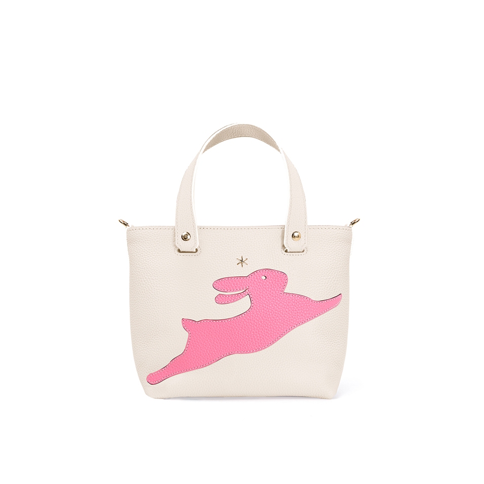 'En L'Air le Sac Lièvre' Nappa Leather Handbag Cream & Gold
