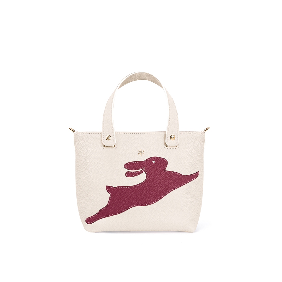 'En L'Air le Sac Lièvre' Sac Cabas Cuir Nappa Crème & Or