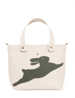 'En L'Air le Sac Lièvre' Nappa Leather Handbag Cream & Gold