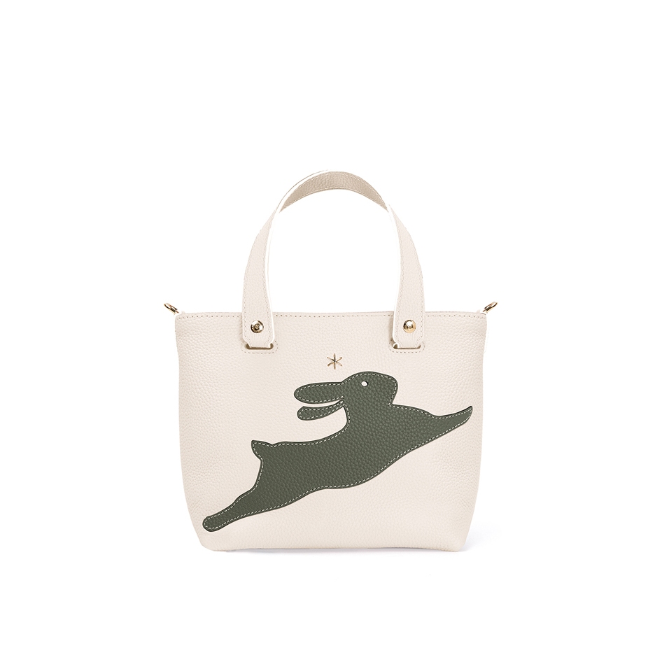'En L'Air le Sac Lièvre' Nappa Leather Handbag Cream & Gold