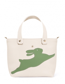 'En L'Air le Sac Lièvre' Nappa Leather Handbag Cream & Gold