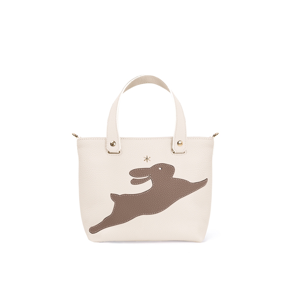 'En L'Air le Sac Lièvre' Nappa Leather Handbag Cream & Gold