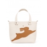 'En L'Air le Sac Lièvre' Sac Cabas Cuir Nappa Crème & Or