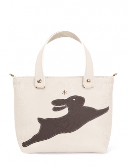 'En L'Air le Sac Lièvre' Nappa Leather Handbag Cream & Gold