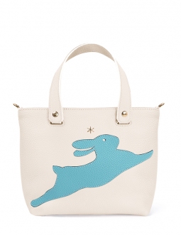 'En L'Air le Sac Lièvre' Nappa Leather Handbag Cream & Gold