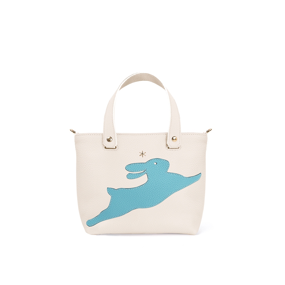 'En L'Air le Sac Lièvre' Nappa Leather Handbag Cream & Gold